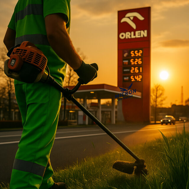 koszenie piłami spalinowymi przy pasach ruchu, pasy zieleni, pobocza autostrady drogi powiatowe. Profesjonalne koszenie Micron