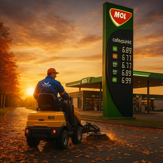 Zamiatanie liścio na jesień MOP stacje MOL, SHELL, ORLEN